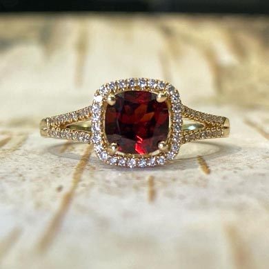 Garnet collection at A. T. Thomas Jewelers