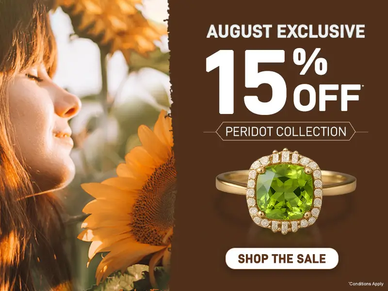 August Birthstone Offers at A. T. Thomas Jewelers