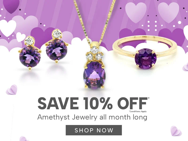 February Birthstone Amethyst Special Offer at A. T. Thomas Jewelers