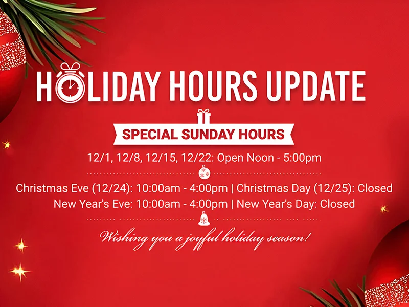 Holiday Hours of A. T. Thomas Jewelers