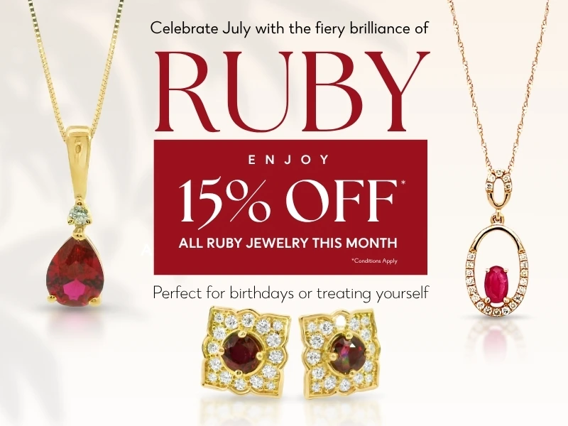 July Birthstone Offers at A. T. Thomas Jewelers