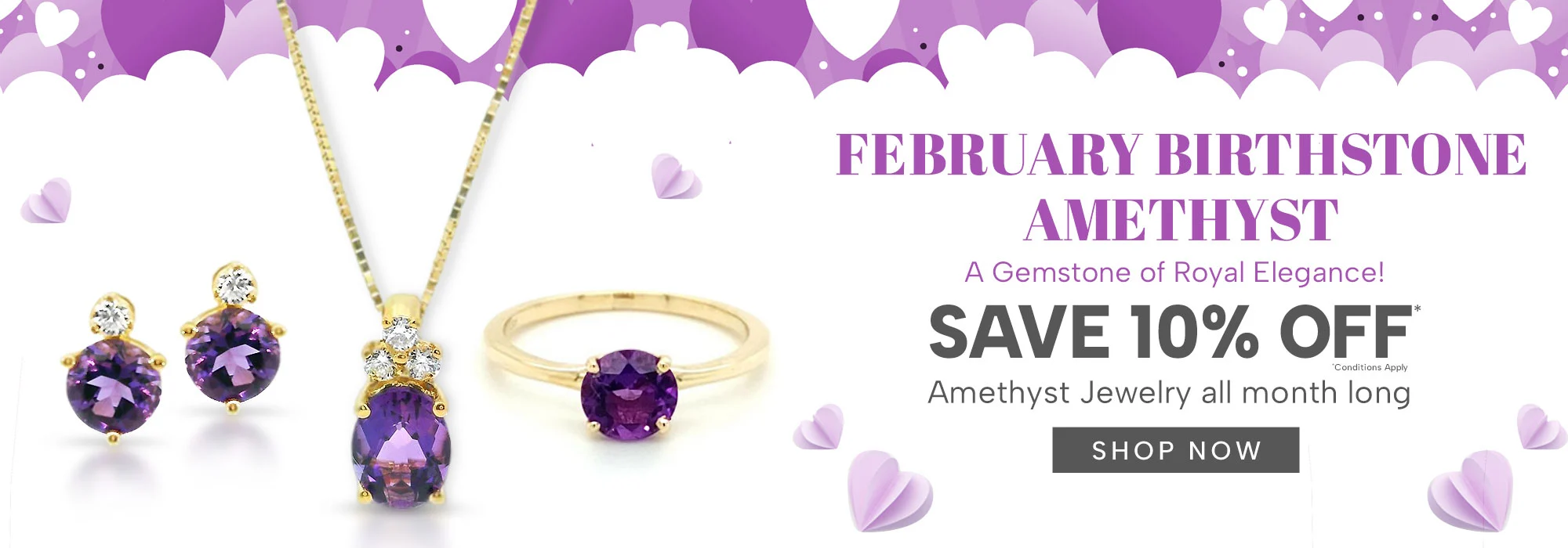 February Birthstone Amethyst Special Offer at A. T. Thomas Jewelers