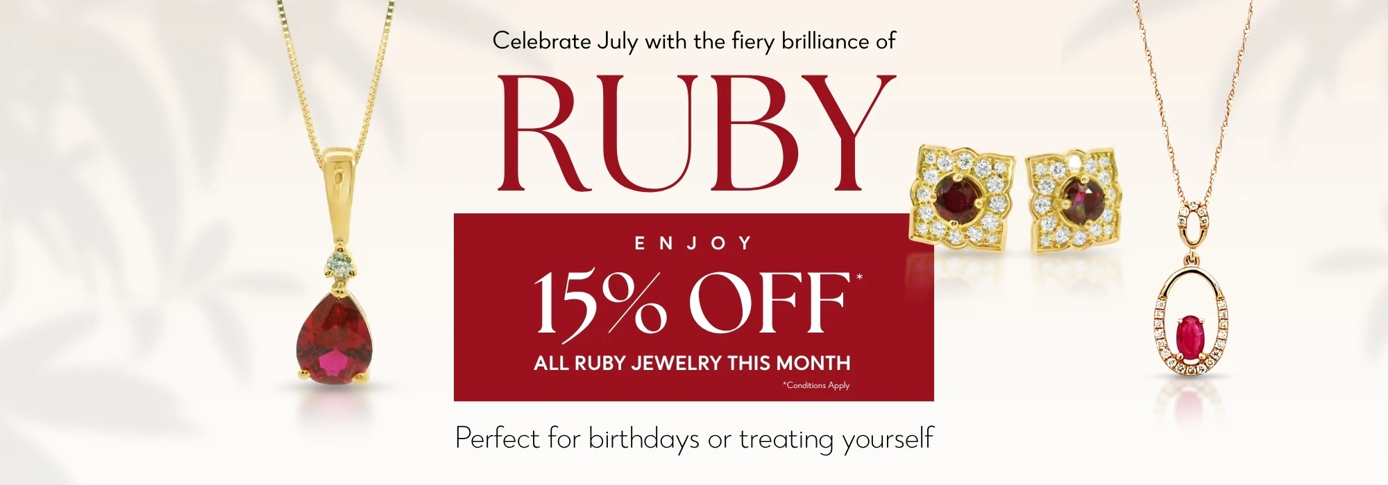 July Birthstone Offers at A. T. Thomas Jewelers
