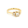 Picture of Three Stone Yellow Gold Princess Diamond Ring