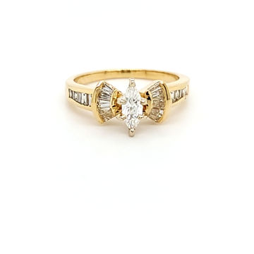 Yellow Gold Marquise Diamond Engagement Ring