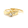 Picture of Yellow Gold Trillion Diamond Bridal Set