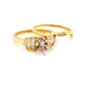 Picture of Yellow Gold Princess Diamond Semi Mount Bridal Set