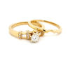 Picture of Yellow Gold Round Diamond Engagement Bridal Set
