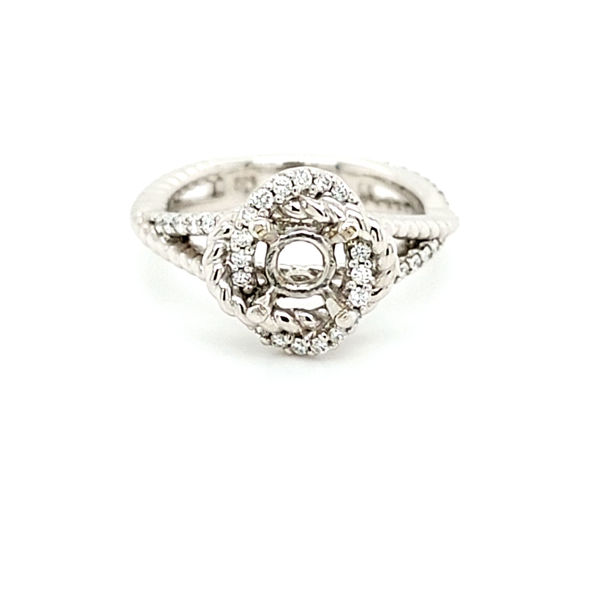 Picture of White Gold Twisted Rope Diamond Halo Semi Mount