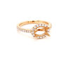 Picture of Rose Gold Oval Diamond Halo Semi Mount