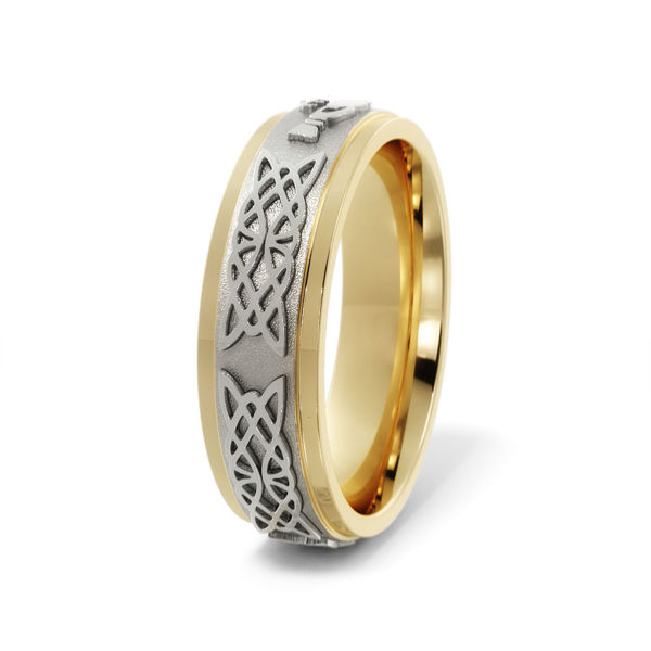 Picture of Claddagh Design Casted Center Men's Wedding Band