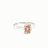 Picture of White Gold Princess Pink Diamond Halo Ring