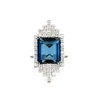 Picture of White Gold Rectangle London Blue Topaz Fancy Diamond Halo Ring