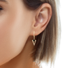 Picture of Yellow Gold Diamond Onyx Dangle Earrings
