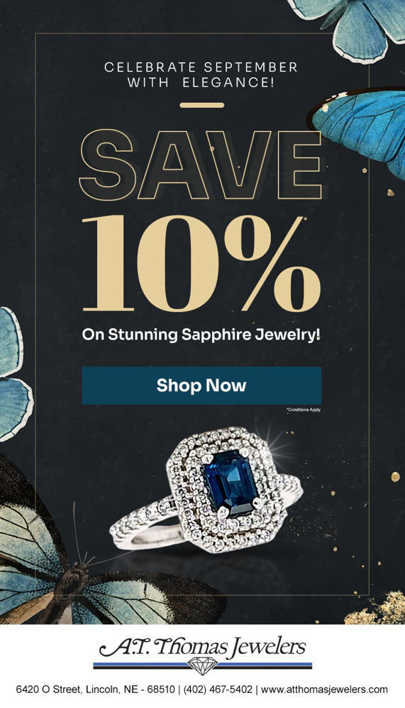 10% off on Sapphire Jewelry